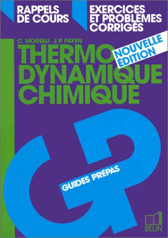 thermodynamique chimique, nouvelle édition