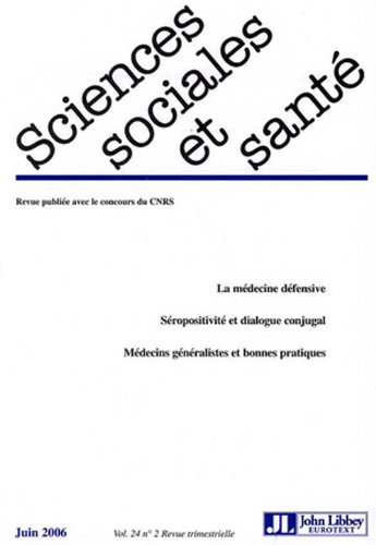 Sciences sociales et santé, n° 2 (2006)