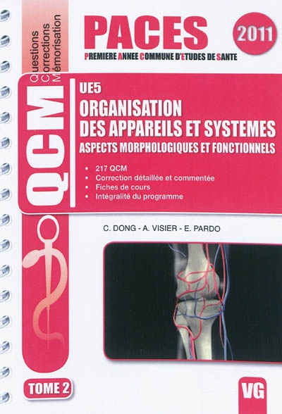 UE5 organisation des appareils et systèmes : aspects morphologiques et fonctionnels : QCM questions 
