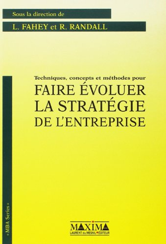 Techniques, concepts et méthodes pour faire évoluer la stratégie de l'entreprise