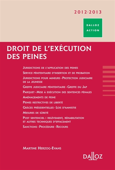 Droit de l'exécution des peines 2012-2013