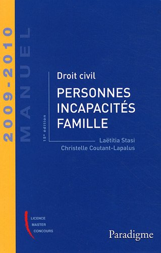 Droit civil : personnes, incapacités, famille : 2009-2010