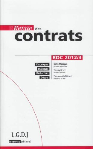 Revue des contrats, n° 3 (2012)