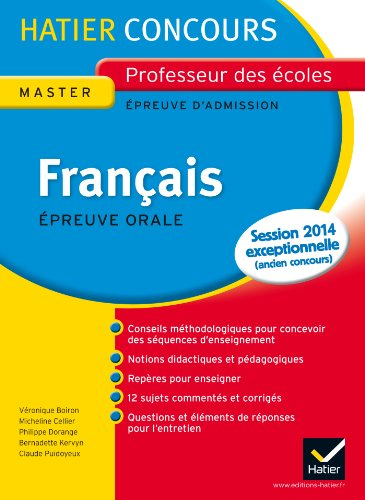 Français, épreuve orale d'admission, master, nouveau concours 2011 : exposé et entretien