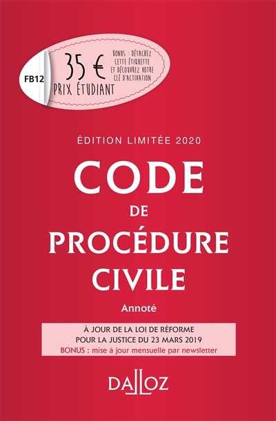 Code de procédure civile 2020, annoté