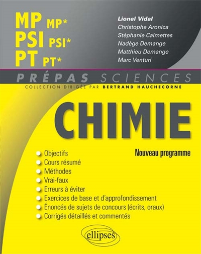 Chimie MP-MP*, PSI-PSI*, PT-PT* : nouveau programme 2014