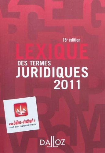 Lexique des termes juridiques 2011