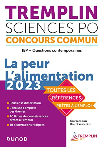 Tremplin Sciences Po, concours commun, 2023 : la peur, l'alimentation : IEP, questions contemporaine