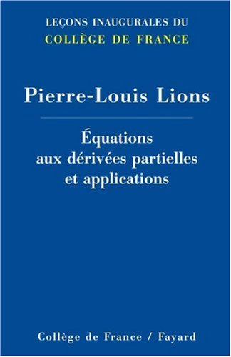 Equations aux dérivées partielles et applications