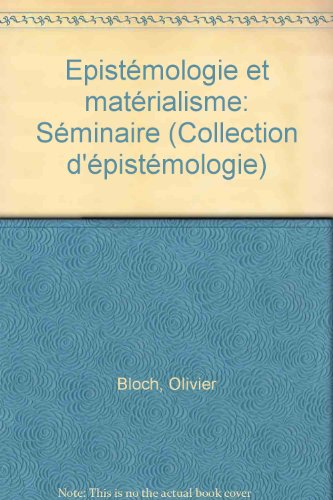 Epistémologie et matérialisme