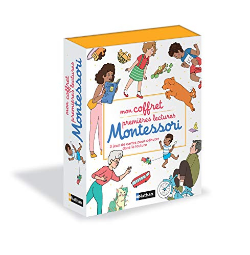Mon coffret premières lectures Montessori : 3 jeux de lecture : 150 cartes, 1 livret pour associer d
