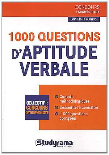 1.000 questions d'aptitude verbale : concours orthophoniste