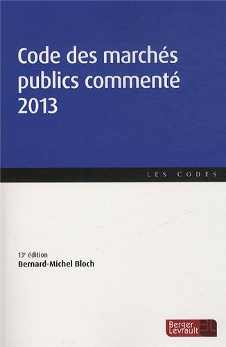 Code des marchés publics commenté 2013