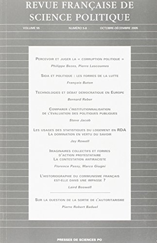 Revue française de science politique, n° 5 (2005)