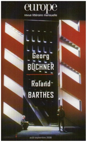 Europe, n° 952-953. Georg Büchner, Roland Barthes
