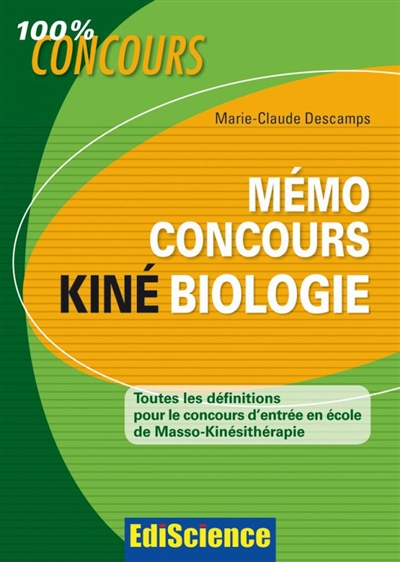 Mémo concours kiné biologie : toutes les définitions pour le concours d'entrée en école de masso-kin