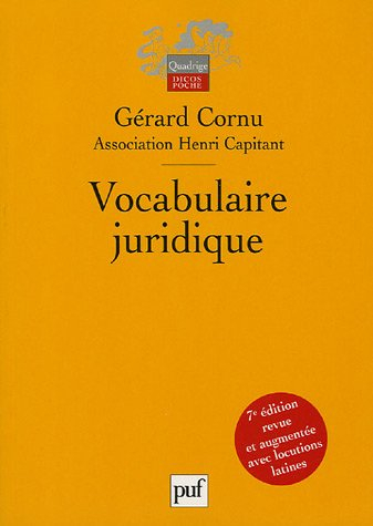 vocabulaire juridique : association henri capitant