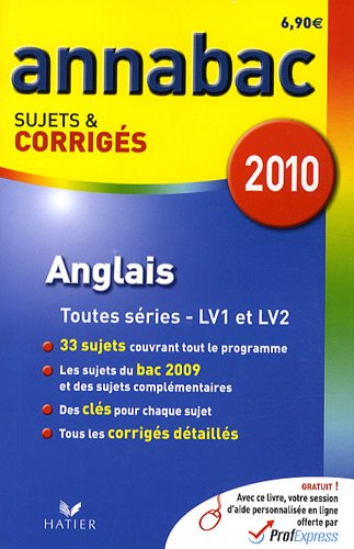 Anglais, séries L, ES, S (LV1 et LV2), séries technologiques (LV1 et LV2)