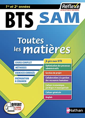 BTS SAM, support à l'action managériale, 1re et 2e années : toutes les matières
