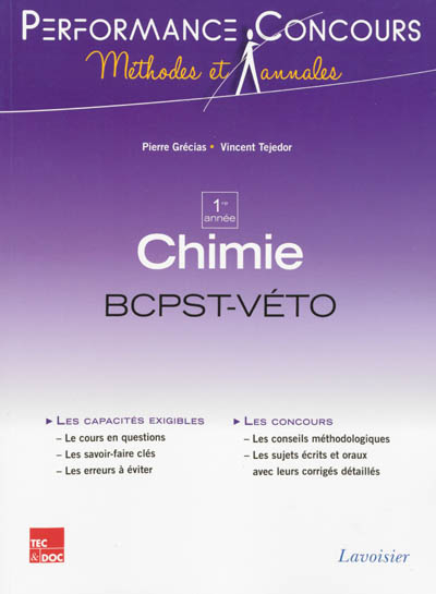 Chimie BCPST-Véto 1re année