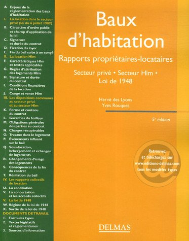 Baux d'habitation : rapports propriétaires-locataires, secteur privé, secteur HLM, loi de 1948