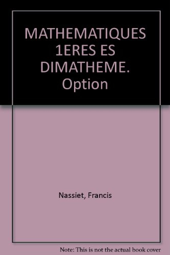 dimathème, 1re es option, édition 1993