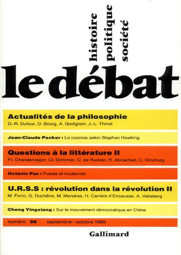Débat (Le), n° 56. Actualités de la philosophie
