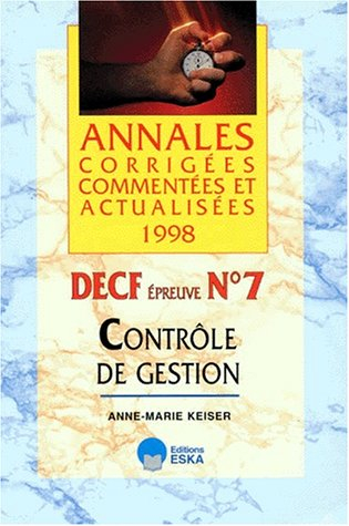 DECF N° 7 CONTROLE DE GESTION. Annales 1998
