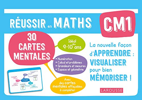 Réussir en maths CM1, 9-10 ans : 30 cartes mentales