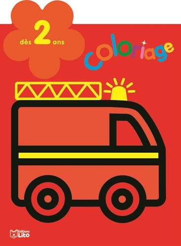 Le camion de pompier : coloriage : dès 2 ans