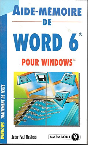 aide-mémoire de word 6 pour windows