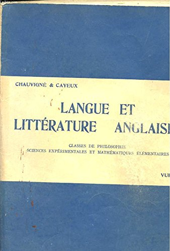 langue et litterature anglaise. classes de philosophie, sciences experimentales et mathematiques ele