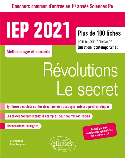 Révolutions, le secret : IEP 2020, concours commun d'entrée en 1re année Sciences Po : plus de 100 f
