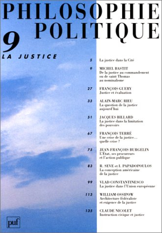Philosophie politique, n° 9. La justice