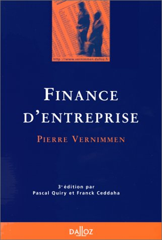 finance d'entreprise. 3ème édition 1998