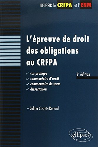 L'épreuve de droit des obligations au CRFPA : cas pratique, commentaire d'arrêt, commentaire de text