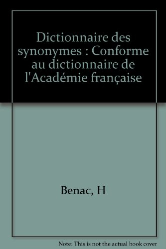 dictionnaire des synonymes / conforme au dictionnaire de l'académie française