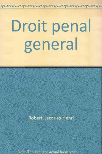 droit pénal général, 4e éditin mise à jour