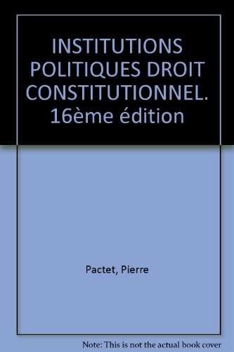 institutions politiques - droit constitutionnel