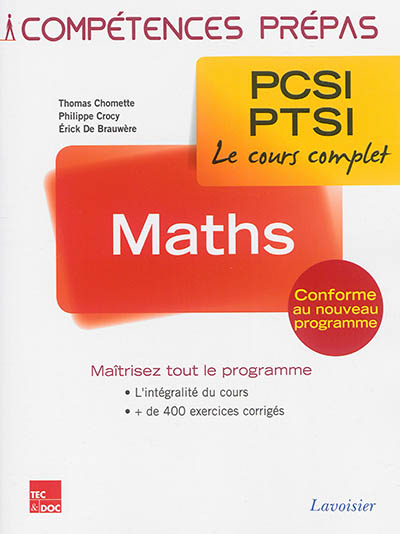 Mathématiques PCSI-PTSI : le cours complet