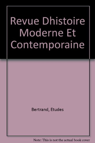 Revue Dhistoire Moderne Et Contemporaine