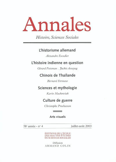 Annales, n° 4 (2003)
