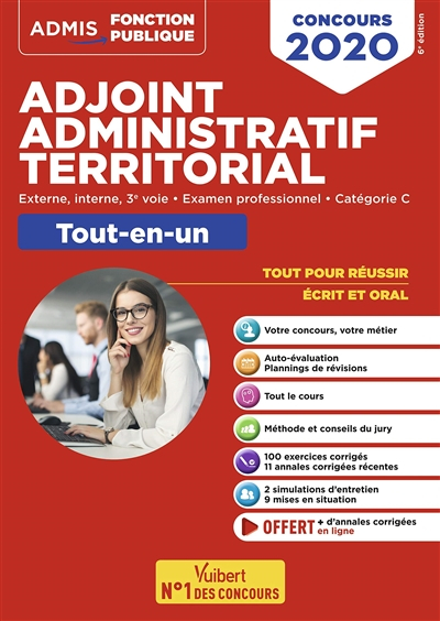 Adjoint administratif territorial : externe, interne, 3e voie, examen professionnel, catégorie C : t