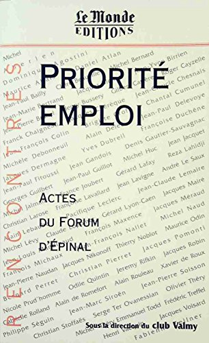 Priorité emploi : Forum d'Épinal les 21 et 22 mars 1996
