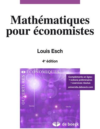 Mathématique pour économistes et gestionnaires