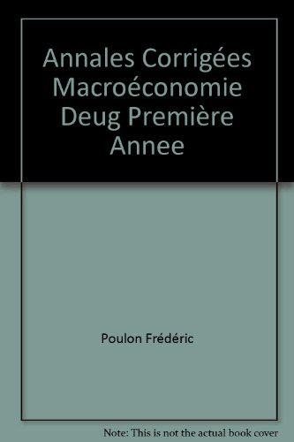 Macroéconomie, DEUG 1re année