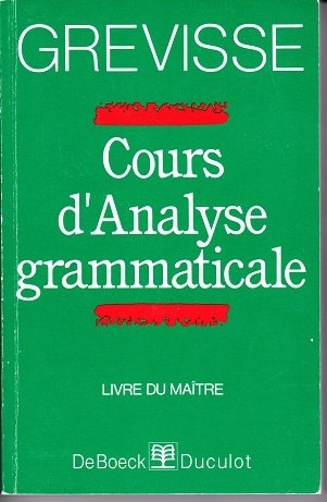 Cours d'analyse grammaticale : maître