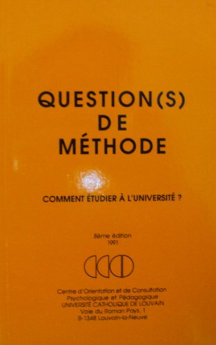 question(s) de méthode - comment étudier à l'université ?
