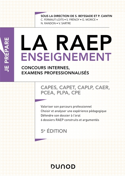 La RAEP enseignement : concours internes, examens professionnalisés : Capes, Capet, CAPLP, CAER, PCE