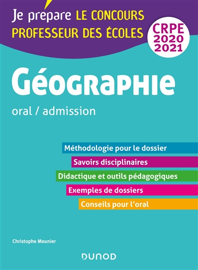 Géographie : oral, admission, CRPE 2020-2021